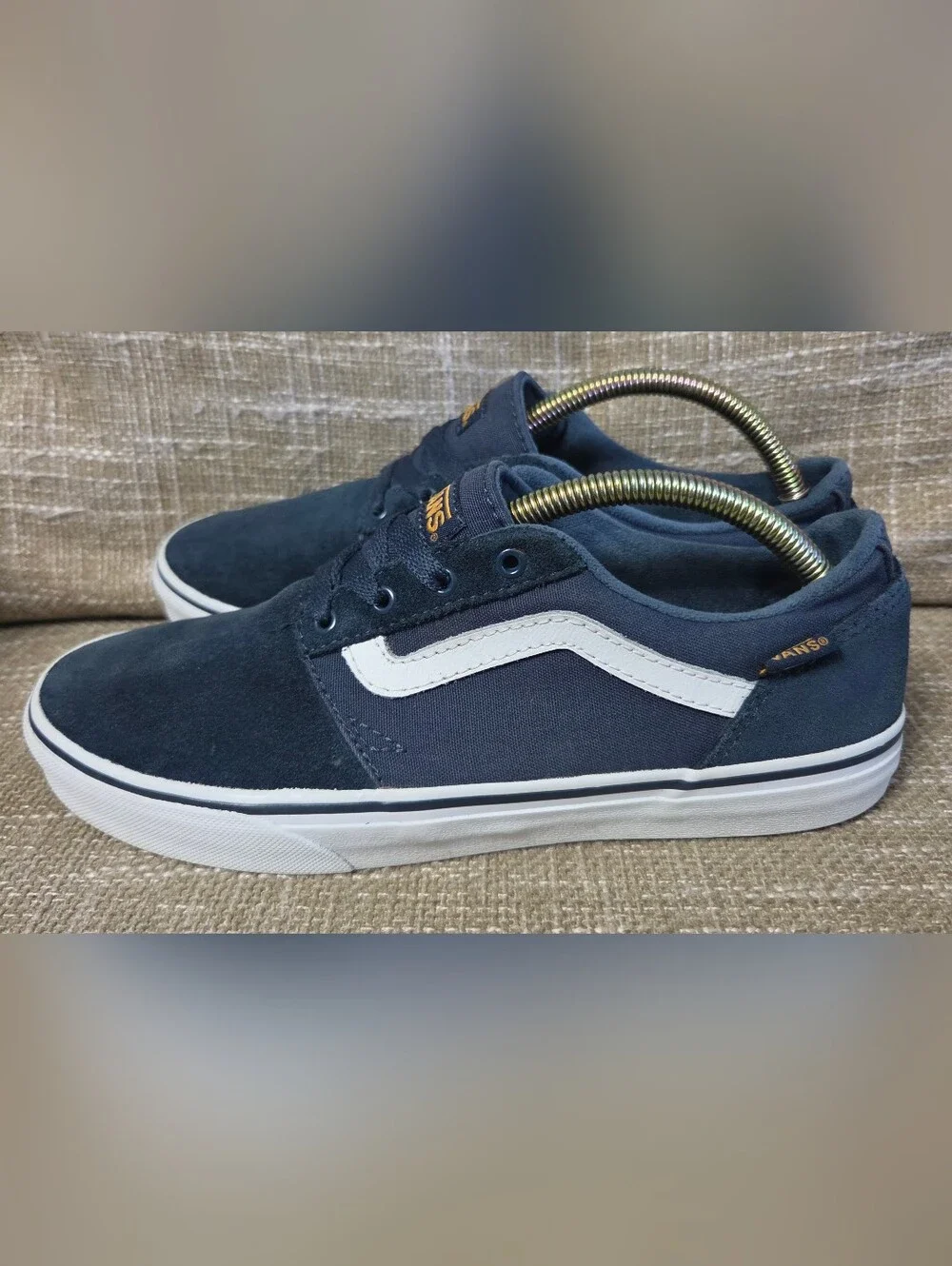 Vans Chapman Stripe Navy Blue Low Top Sneakers Youth Size 6.0 Women's 7.5 721356